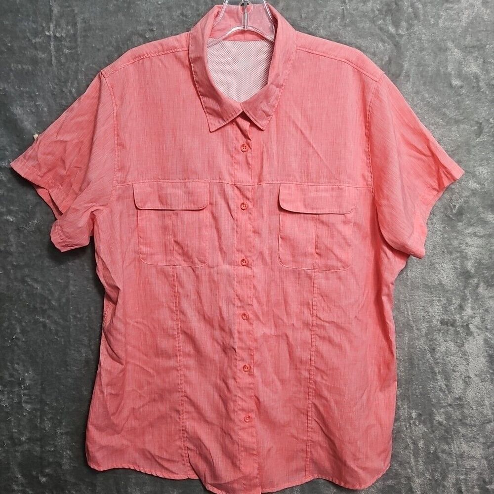 Magellan Women's 1X  Fishing Gear Shirt Vented Coral Pink